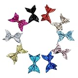 Bright Shining 10pcs Sequins Bow Knot Baby GilrsヘアクリップShining Glitter蝶結びヘアピン女の子ヘッドギア