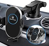 LCDOLED車載Qi ワイヤレス充電器 自動開閉 車載ホルダー 【内蔵充電池】 車スマホホルダー iphone LEDライト 鏡面仕上げ