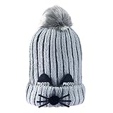 Domybest ベビー帽子 ニット帽子 子供 ハット 女の子 男の子 1-8歳 猫の形 防風 防寒対策 快適柔らかく お祝いギフト 七五三 幼稚園 誕生日 記念日