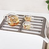 水切りラックプラスチック ディッシュラックフルーツ・野菜等水切り　皿立て　キッチン収納　シンク上　台所用品 (ホワイト) [並行輸入品]