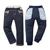 (タイプB/95cm)ベビー服 男の子 ロング パンツ LITTLE BEAR CLUB リトルベアークラブ ボトム デニムニット 後身チェック柄 裾リブ ウエストゴム 男児 ベビー