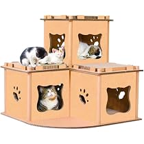Amazon | 【RAKU】キャットハウス つめとぎ 猫タワー 大型猫 お昼寝台