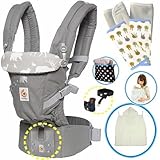 エルゴベビー アダプト フォレストフレンズ ADAPT 抱っこ紐 　夏用おでかけセットS2【日本正規品2年間保証-SG認定】ベビーウエストベルト＋フィットケープ＋パッド２個+収納ポーチ