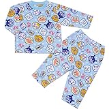 アンパンマン フリース 総柄プリント 長袖パジャマ Anpanman j-fa2849サックス95cm