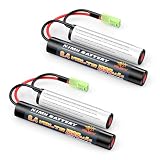 Melasta 2個セット 8.4v ニッケル水素バッテリー 1600mAh エアガン向け ミニタミヤ互換コネクター付き 東京マルイ MARUI 電動ガン セパレートバッテリー 【Nunchuck Type】【CE,RoHS認証】