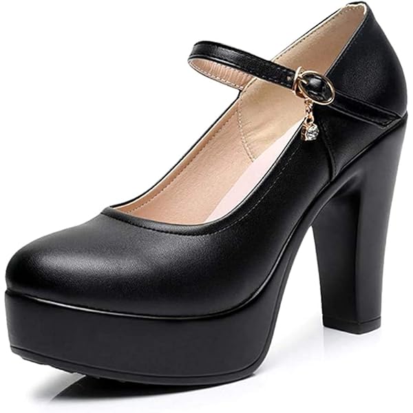 Amazon | [XYZL] 厚底 アンクル ストラップ 付き パンプス ハイヒール