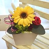 プリザーブドフラワー ギフト　ガーベラポット　[CANDY] (イエロー)