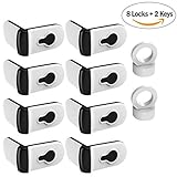 子安全磁気キャビネットロック引き出し角度ロックChildproof 8ロック+ 2キー、NOで必要なツールまたはネジyoofoss