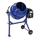 コンクリートミキサー 青 練上量70L ドラム容量140L 電動 モーター式 100Vモーター 混練機 攪拌機 かくはん機 コンクリート モルタル 堆肥 肥料 飼料 園芸 タイヤ 車輪 キャスター ミ