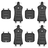 シートカバー ALPHARD適用 専用ロゴ付き 最新 レザー シートクッション Alphard 40系 30系 シリーズ対応 車用 シートカバーセット 蒸れない 座クッション 体圧分散 前座席用 後部座席用 カー用品 (ブラック, 1列、2列目用, 8枚セット・4席分用)