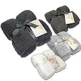 【ベアフットドリームス】#542 リブ織りシングルブランケット(チャコール) [正規輸入品]