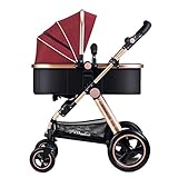 高地の赤ちゃんのベビーカーのライト四輪の折り畳み式の座席は、赤ちゃんのキャリッジに乗ることができます赤ちゃんの赤い車のチャイルド/ 0-36ヶ月/防塵ホイール/大型の収納バスケット/オールシーズンズ使