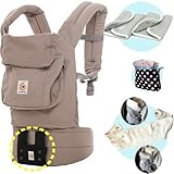 ベビーウエストベルト付エルゴベビー・抱っこ紐 【正規品2年間保証-SG認定付】ムーンストーン (よだれパッド＋エルゴ収納用ポーチ＋ママ&ベビー両用カバー付）