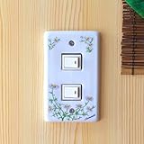 カモミールスイッチプレート 2穴　　　専用ネジ2本付き スイッチカバー コンセントプレート コンセントカバー 陶器製 リフォーム 簡単交換 DIY