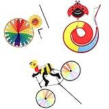 Perfk 庭飾り　自転車風車　風景　装飾品　ガーデニング　おもちゃ　3個