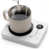 Kyerlish カップウォーマー コーヒー保温コースター マグカップウォーマー ドリンクウォーマー 3段温度設定55℃ 65℃ 75℃ 重力センサー付き 静音 自動電源オフ コップ保温 水/お茶/コーヒー/牛乳など飲み物 加熱コースター オフィス/