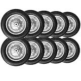 ミナトワークス 一輪車用 ノーパンクタイヤ (10本セット/シルバー/13インチ/替えシャフト付き) MW-13x3.25N