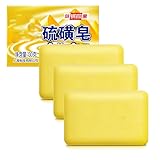 石鹸 固形 男女兼用 洗顔石鹸 オイルコントロールの掃除 顔と手を洗う 風呂に入る ソープ オールインワン 消毒用石鹸 硫黄石鹸 安心低刺激 敏感肌オイリー肌混合肌に (3個)