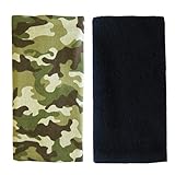 抱っこひも用 よだれカバー2枚セット (グリーン迷彩×ブラックタオル)