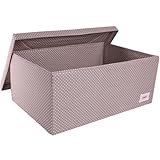 Minene Large Storage Box with Lid Grey with White Dots - storage box, large fabric storage box - gre