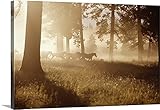 GREAT BIGキャンバスギャラリー‐ Horses Running In Forest , Early Morning Mist , Side View 60" x 40" 1001194_1_6