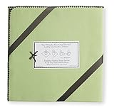 SwaddleDesigns Ultimate Swaddle Blanket, Made in USA, Pastel with Chocolate Brown Trim, Lime