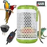 鳥 ヒーター インコ ヒーター 鳥用ヒーター 両生類ヒーター インコ とり暖寄りそいヒーター 25W 50W 75W 100W 温度調節可能 安全 省エネ 漏電防止 噛みつき防止ロープ付き ペットヒーター 小鳥 ヒーター 寒さ対策 鳥類 爬虫類 両生類 小動物用 保温電球カバー付き 温度計付き (100W)