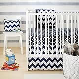 New Arrivals Zig Zag Baby 2 Piece Crib Bedding Set Navy [並行輸入品]