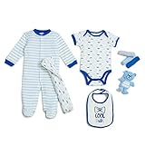 Cutie Pie Baby新生児少年9個入り新生児用品一式セットinチュールバッグonハンガー カラー: ブルー