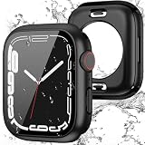 【フルカバー保護】Zumyzu for Apple Watch 防水ケース 2 in 1 前後の保護 アップウォッチ カバー Apple Watch Series 9 8 7 対応 41mm PC+ガラス素材 装着簡単 脱落しやすい 耐衝撃 iWatch 41mm ブラック