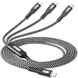 MJXIANG 100W USB C - USB C ケーブル、1.2M 3 in 1 タイプ C 急速充電ケーブル 4 フィート、PD 3.0 タイプ C ケーブル、iPhone 17/16/15、MacBook Pro/Air、iPad、Samsung S26/S25、Sony、LG 用 (最大 100W)