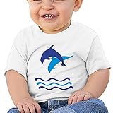 ファッション ボーイとガール イルカのウェイヴス Ｔシャツ 100%棉 White Size 18 Months