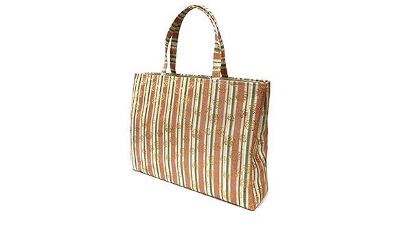 Amazon 金襴バッグ 名物裂バッグ 和柄 縞柄 和装 バッグ 手提げ トートバッグ レディース 大き目 サイズ 着物バッグ フォーマル 結婚式 サブバッグ 日本製 花かんざし ハンドバッグ