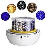 プロジェクターランプ、Glime夜間ライトロマンチックスターライト、3プロジェクト映画Changeable : Stars / Ocean /誕生日、3明るさ調光機能付き、USBバッテリーforキッズ