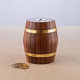 Rusticity木製コインバンク/貯金箱子供と大人 – Barrelデザイン|ハンドメイド| ( 4 x 4 in )