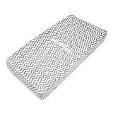American Baby Company Heavenly Soft Chenille Fitted Contoured Changing Pad Cover, Gray Zigzag by Ame