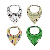 ALVABABY 赤ちゃん ビブ 三角 よだれかけ スナップ サイズ調整可能 4枚セット SH05-PC-JP