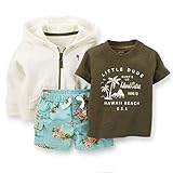 カーターズ（Carter's）男の子用レトロなハワイアンボーイフード付きジャケット上下3点セットアップ 並行輸入 (6months(61-67cm)) [並行輸入品]