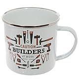 Enamel Mug - Caution Builders at Work