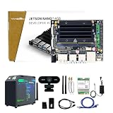 Yahboom Jetson Nano 4GB開発ボードキット,Jetsonケース（ファン付き）,USBマイクカメラ,HDMIケーブル+M.2ワイヤレスカードB eMMCストレージUbuntu 18.04対応AIロボットキット (Mini PC Kit)（OpenClawをアップグレード）