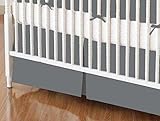 SheetWorld - Crib Skirt (28 x 52) - Dark Grey Woven - Made In USA by sheetworld