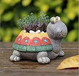 Youfui 可愛い　動物　植木鉢　プランターデザイン小物 フラワーポット おしゃれ 多肉植物 寄せ植え 鉢 (Colorful Turtle)