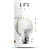 LIFX ミニホワイト (A19) Wi-Fi スマートLED電球 調光機能付き 温白色 ハブ不要 Alexa、Apple HomeKit、Googleアシスタントに対応