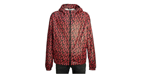 Amazon.co.jp: (Fendy) FW0832-A758-F15MJ Paper Effect Fabric Jacket Hoodie  Zukka Pattern Logo Print FW0832-A758-F15MJ Black/Red [Parallel Import] -  red : Clothing \u0026 Accessories