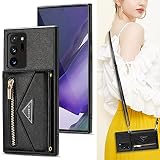 Galaxy Note20 Ultra 5G SC-53A SCG06 対応 スマホ ケース Galaxy Note20 Ultra 5G 肩掛け 首かけ 斜めがけ ショルダーサムスン ギャラクシー Note20 Ultra スマホ 携帯 用 ケース サムスン ギャラクシー SC-53A 財布型 ケース Galaxy Note20 Ultra 5G スマホケース Galaxy Note20 Ultra 5G 手帳型 ケース Galaxy Note20 Ultra 5G カード収納 ケース Galaxy Note20 Ultra 5G スマホ 携帯ケース【封筒のデザイン】 Cavor Galaxy Note20 Ultraスマホ 携帯カバー 適用 case ステント機能 スマホケース ショルダー タイプ二つ折り財布 磁気閉鎖携帯のケース可愛い スマホ ケース ストラップつき 指紋防止 落下防止 Qi急速充電対応 Qi ワイヤレス充電対応 薄型軽量 取り外し可能 落下保護 【ブラック】