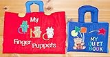 布絵本 MY QUIET BOOK　ベア ブルー英語刺しゅう版&My abc Finger puppets プレイ&ラーンギフトセット 英語教育　　幼児教育