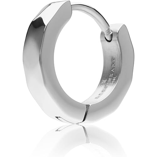 LION HEART ピアス THE EDGEカッティングフープピアス サージカルステンレス （金属アレルギー対応） メンズ 片耳用