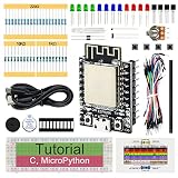 Freenove ESP8266 用基本スターターキット（付属），32ビット 160 MHz ミニマイクロコントローラー，オンボード Wi-fi，Python C コード，340ページの詳細なチュートリアル，140個のアイテム，50のプロジェクト