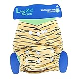 LINGZHI 防水 通気性の綿おむつカバー サイズ調整可 1枚入 (カラー:レオパード）