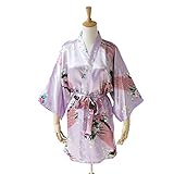 Robe&Wedding SLEEPWEAR レディース Long Styleファッション Women's Sexy Robes Yukata Satin ナイトウエア Nightwear (ligh